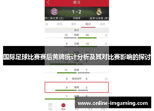 国际足球比赛赛后黄牌统计分析及其对比赛影响的探讨