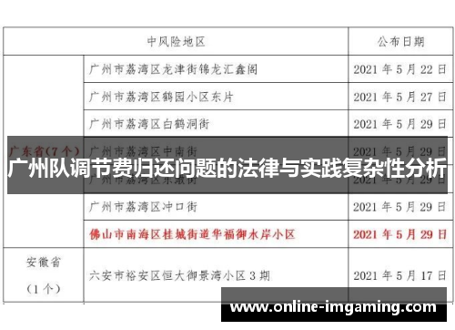 广州队调节费归还问题的法律与实践复杂性分析